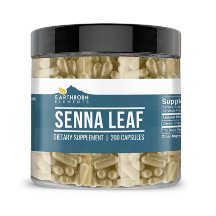 Earthborn Elements Senna Leaf Extract 200 Capsules | Pure & Undiluted