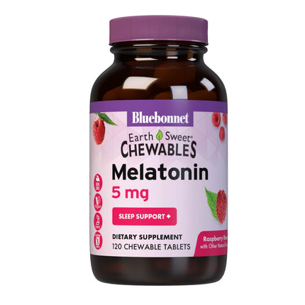 Bluebonnet EarthSweet Melatonin 5 mg - Raspberry Chewables, 120 ct