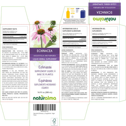 Naturalma Echinacea Root & Herb Alcohol-Free Tincture - 16.9 fl oz (500 ml) - Vegan Liquid Extract