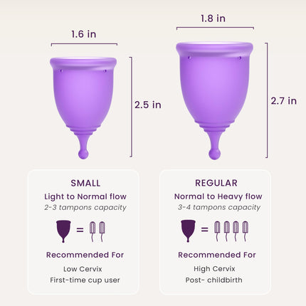 EcoBlossom Reusable Menstrual Cup Set - Medical-Grade Silicone, 12-Hour Comfort (2 Large Cups)