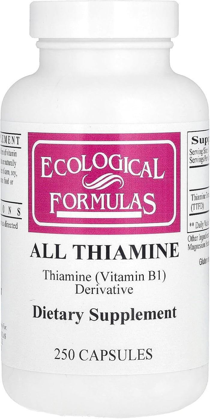 Ecological Formulas Allithiamine Vitamin B1 Capsule, 50 mg, 250 Count