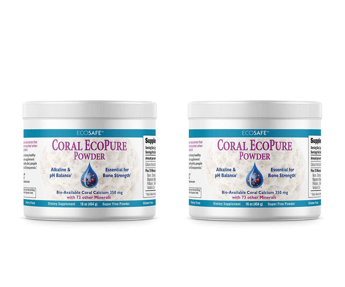 EcoPure Coral Calcium Powder with Trace Minerals – 16 oz