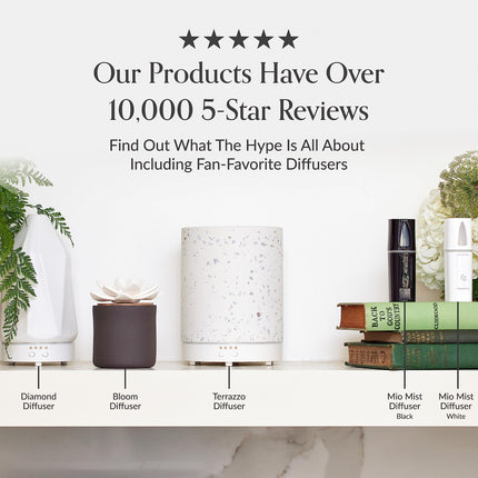 Edens Garden White Diamond Essential Oil Diffuser – Ultrasonic 90 ml with Auto Shut-Off and Ambient Light