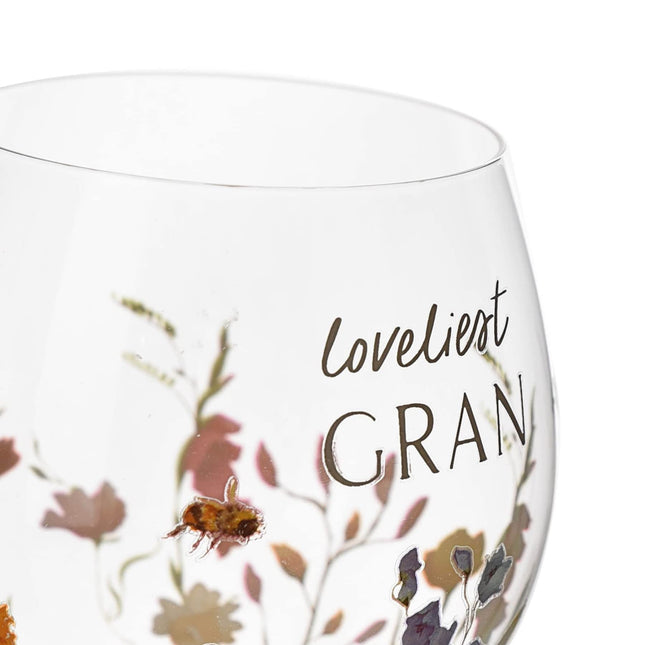Widdop and Co The Cottage Garden Floral Gin Glass - Loveliest Gran
