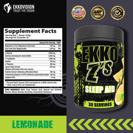 Ekkovision Ekko Z’S Sleep Aid Formula – Lemonade Flavor | Sleep Support Powder
