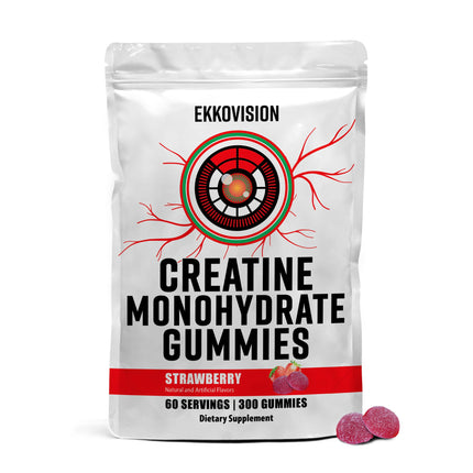 Ekkovision Creatine Monohydrate Gummies – Orange Citrus, Sugar Free, 60 Servings | Vegan & Travel Friendly
