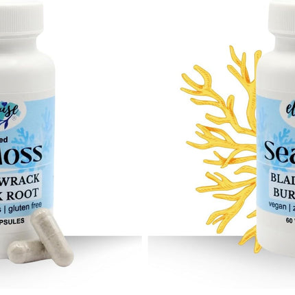 Elderwise Sea Moss Capsules 1400 mg - Burdockroot & Bladderwrack (Pack of 2)