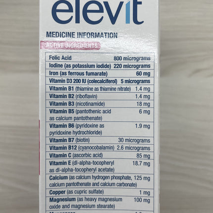 Elevit TAB with Iodine 100s – Pregnancy & Breastfeeding Multivitamin | Standard Shipping