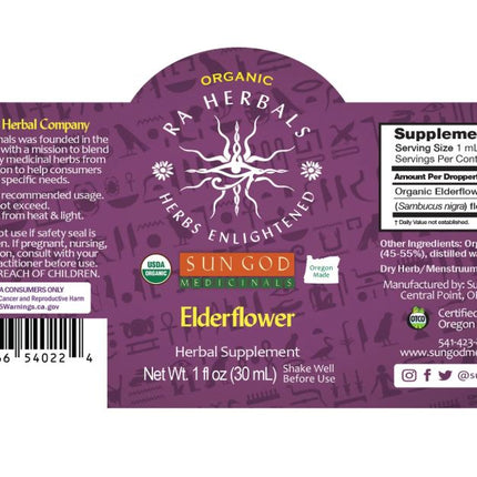 Organic Elderflower Tincture - SUPPORT THE LIVER & IMMUNE SYSTEM