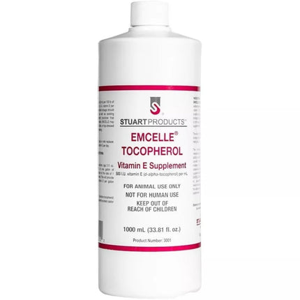 EMCELLE Tocopherol Liquid Solution – Micellized Vitamin E for Animals (1000 mL)