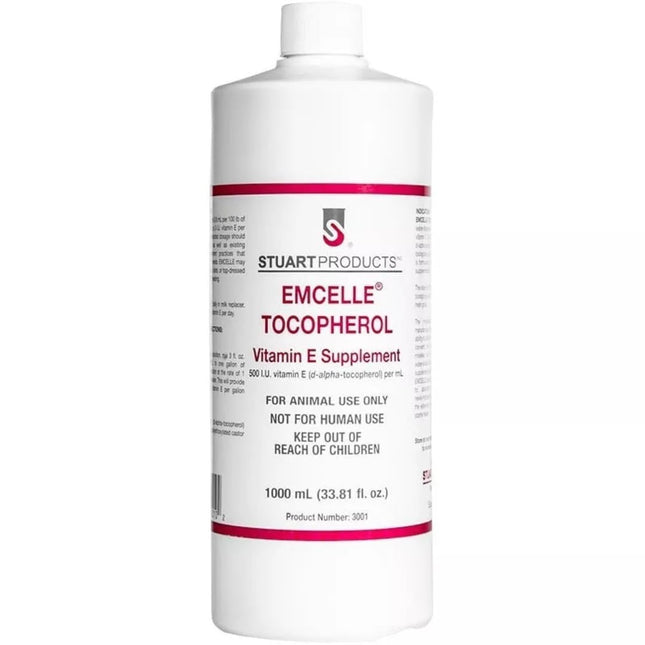 EMCELLE Tocopherol Liquid Solution – Micellized Vitamin E for Animals (1000 mL)