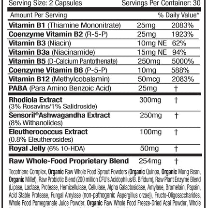 EMERALD LABS Adrenal Health - Stress Relief, Energy & Sleep Support | 60 Veg Capsules