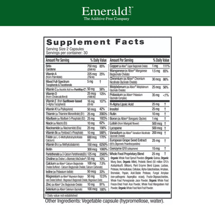 EMERALD LABS Complete Premium Multi - Digestive & Immune Support (60 Veg Caps)