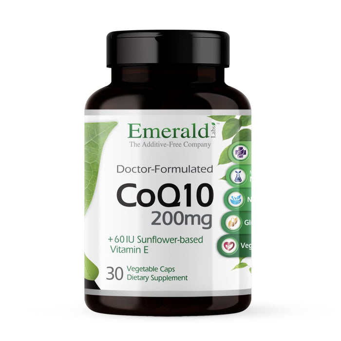 EMERALD LABS CoQ10 200mg - Premium Wellness with Vitamin E (30-day)