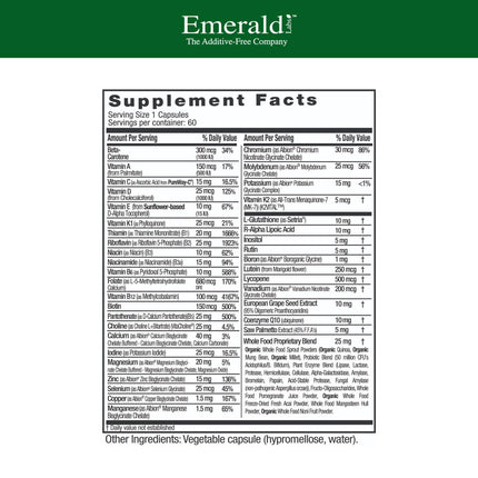 EMERALD LABS Men's 45+ 1-Daily Multi – Immune, Bone & Heart Support | Gluten-Free | 60 Veg Capsules