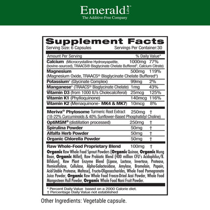 Emerald Labs Osteo Bone Health – Immune & Bone Joint Support | 180 Veg Capsules