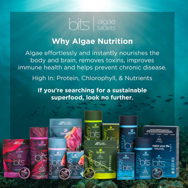 ENERGYBITS - Organic Spirulina Tablets for Focus, Energy & Plant-Based Protein