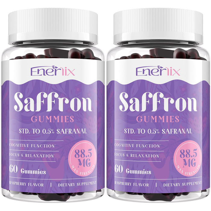 Enerlix Saffron Gummies 88.5 mg – Mood & Focus Support, 120 Servings