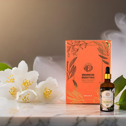 Enhanced Essentials Jasmine Essential Oil | Slow Distilled, 100 ml | Diffusers, Skincare & Bath