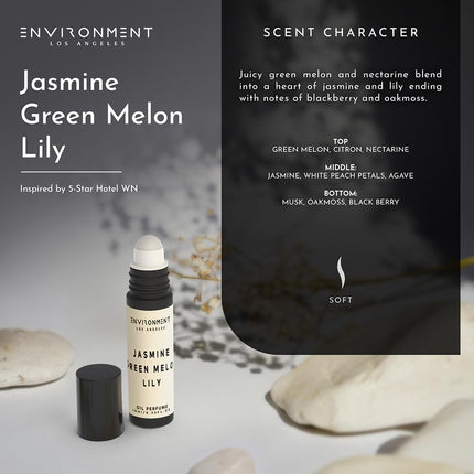ENVIRONMENT WN 10ml Roll-On Perfume – Jasmine, Green Melon & Lily, Resort-Inspired, Vegan