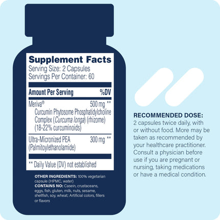 Enzyme Science Pea + Turmeric Curcumin Supplement for Nervous, Immune, & Muscular Support - 120 Capsules