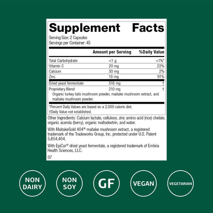 Epimune Complex by Standard Process – Vegan Immune Support with Maitake & Turkey Tail (90 Capsules)