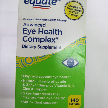 Equate Advanced Eye Health Complex - 140 Softgels (Pack of 2) | Eye Health Support