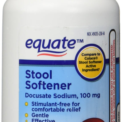 Equate Stool Softener 100 mg - 140 Capsules | Compare to Colace