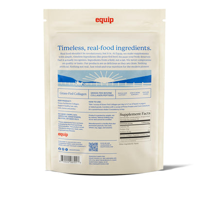 Equip Foods Grass Fed Collagen Powder – Unflavored, 30 Servings, Non-GMO