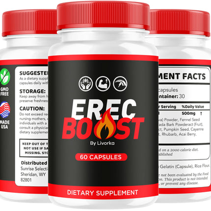 (3 Pack) ErecBoost Capsules - Advanced Formula, 180 Capsules for 3 Months
