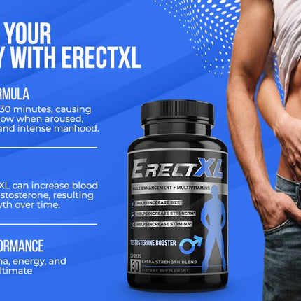 ErectXL Multivitamin for Men – Performance, Size & Stamina Booster | Nitric Oxide & Testosterone Support