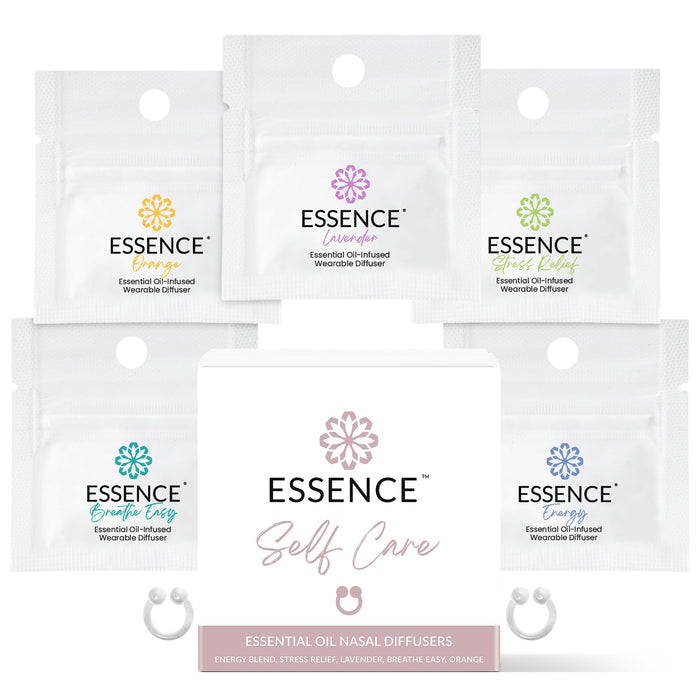 Essence Nasal Diffuser Self-Care Bundle | Wearable Aromatherapy Nose Rings for Stress, Energy & Mental Clarity