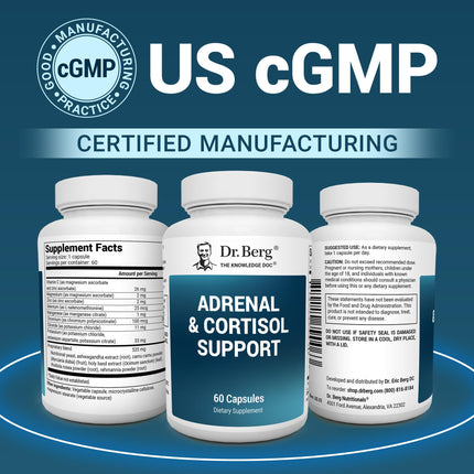 Dr. Berg Adrenal & Cortisol Capsules – Adrenal Support & Cortisol Manager (60 Capsules)
