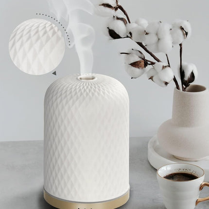 Essential Oil Diffuser 110ML – Ceramic Ultrasonic Diffuser, White