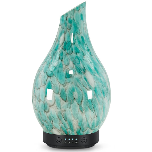 Essential Oil Diffuser 120ml Ultrasonic – Handmade Glass, BPA Free, Auto Shut-Off, 4 Timers, 7-Color LED