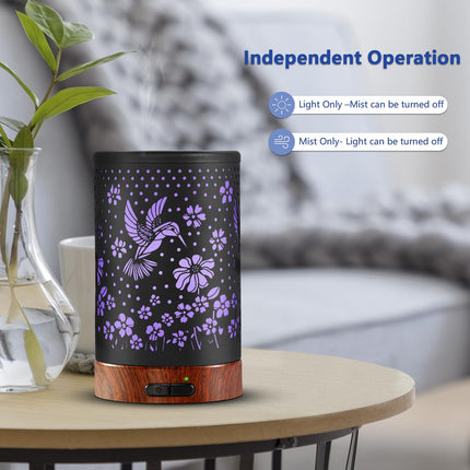 Essential Oil Diffuser 150ml – Metal Cover, 7-Color Light, Auto-Off | Aromatherapy