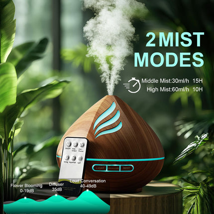 Essential Oil Diffuser 500ml with Remote 04a6 14 Color LED, Auto-Off
