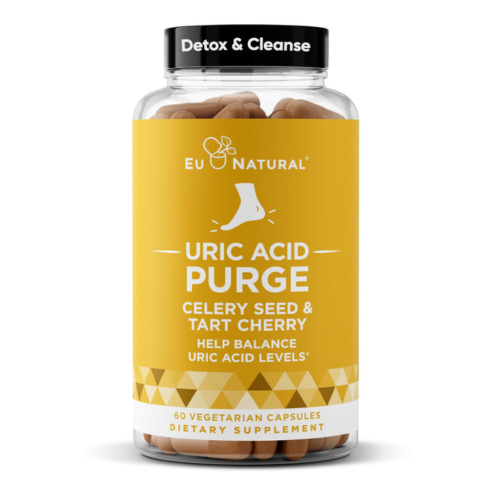Eu Natural Purge Uric Acid Flush – 60 Soft Vegan Capsules | Detox & Joint Support