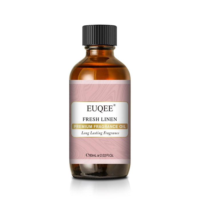 EUQEE Fresh Linen Fragrance Oil 60ml – Premium Essential Oil for Aromatherapy, Diffusers, DIY Bath Bombs & Candles