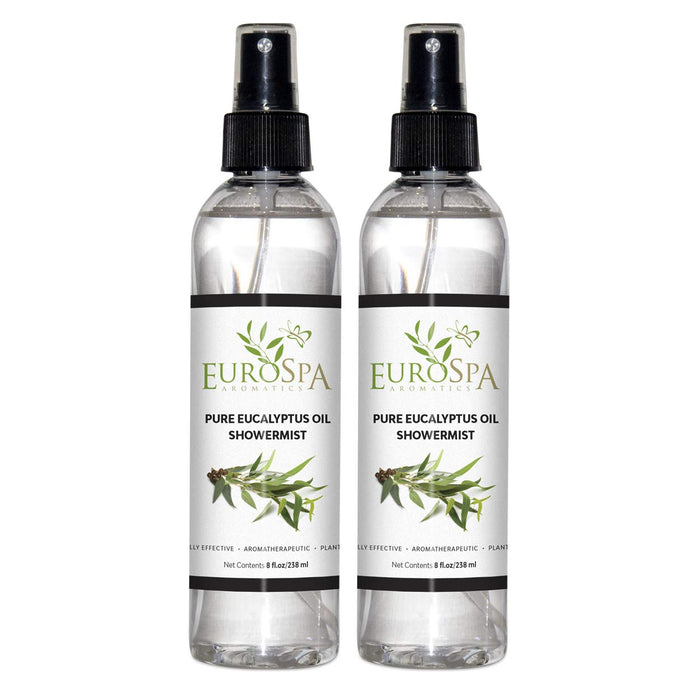 EuroSpa Aromatics Pure Eucalyptus ShowerMist & Steam Room Spray – 8oz, 2 Pack