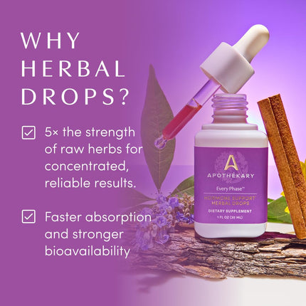 Every Phase by Apothékary — Natural Hormone Support Drops, 1 oz, 30 Servings
