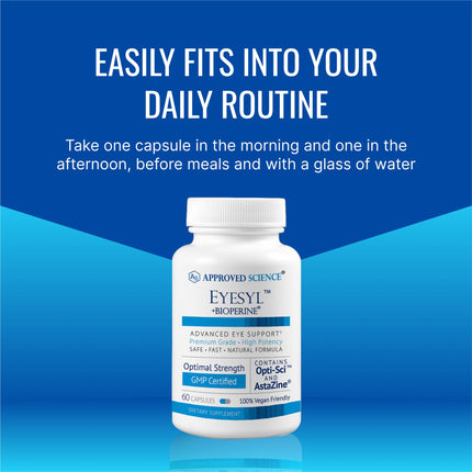 EyeSyl by Approved Science - Eye Support Supplement, 60 Capsules, Made in USA
