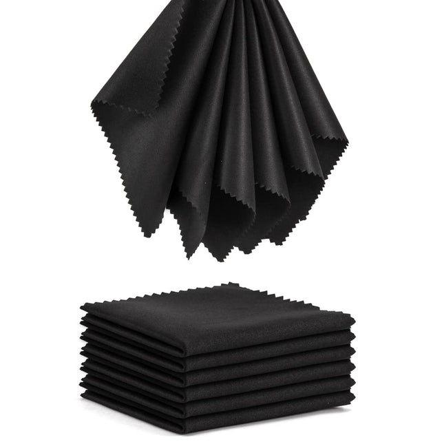 Eyeglass Cleaning Cloth 12 Pack – Microfiber Lens Wipes (5x6 in, 296GSM, Black)