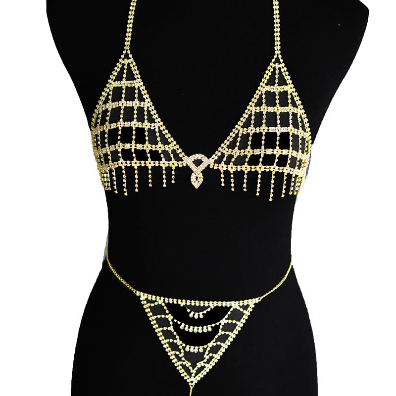 Rhinestone Claw Chain Shaped Body Chain Set