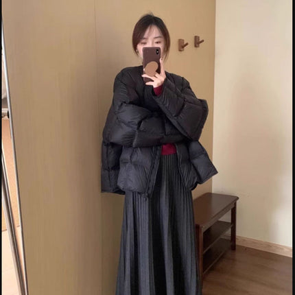 Gray Knitted Temperament Long Dress Suit