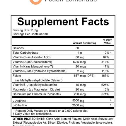 Fenix Nutrition L-Arginine Complete – Peach Lemonade, 5000mg Arginine, Nitric Oxide Booster