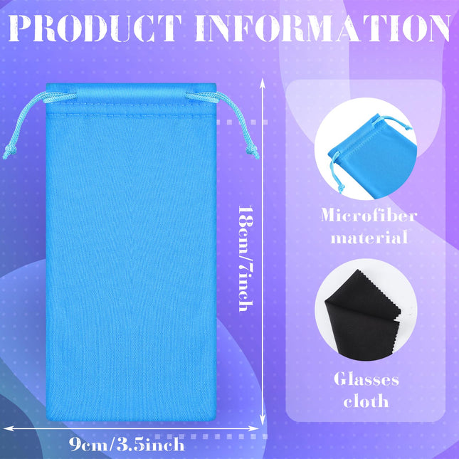 Ferraycle 100 Pcs Microfiber Pouch Cases with Cleaning Cloths – 6 Colors