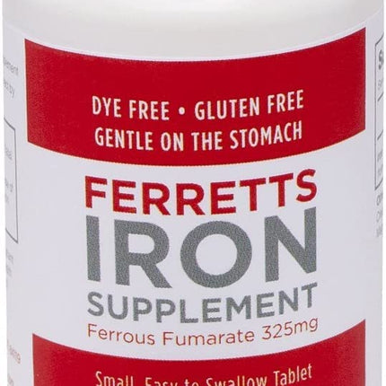 Ferretts Iron Supplement Tablets – 325 mg Iron, 3-Pack (Gluten Free)