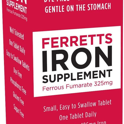 Ferretts Iron Supplement Tablets – 325 mg Iron, 3-Pack (Gluten Free)