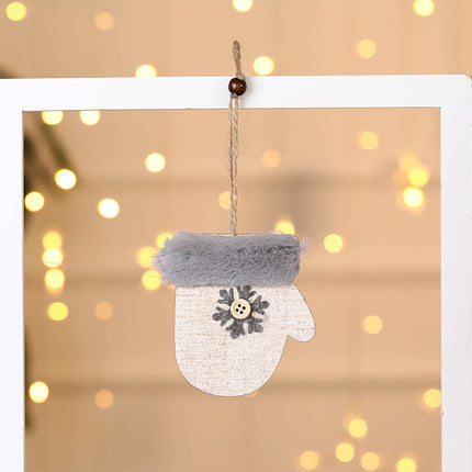 Christmas Tree Wooden Plush Decoration Pendant